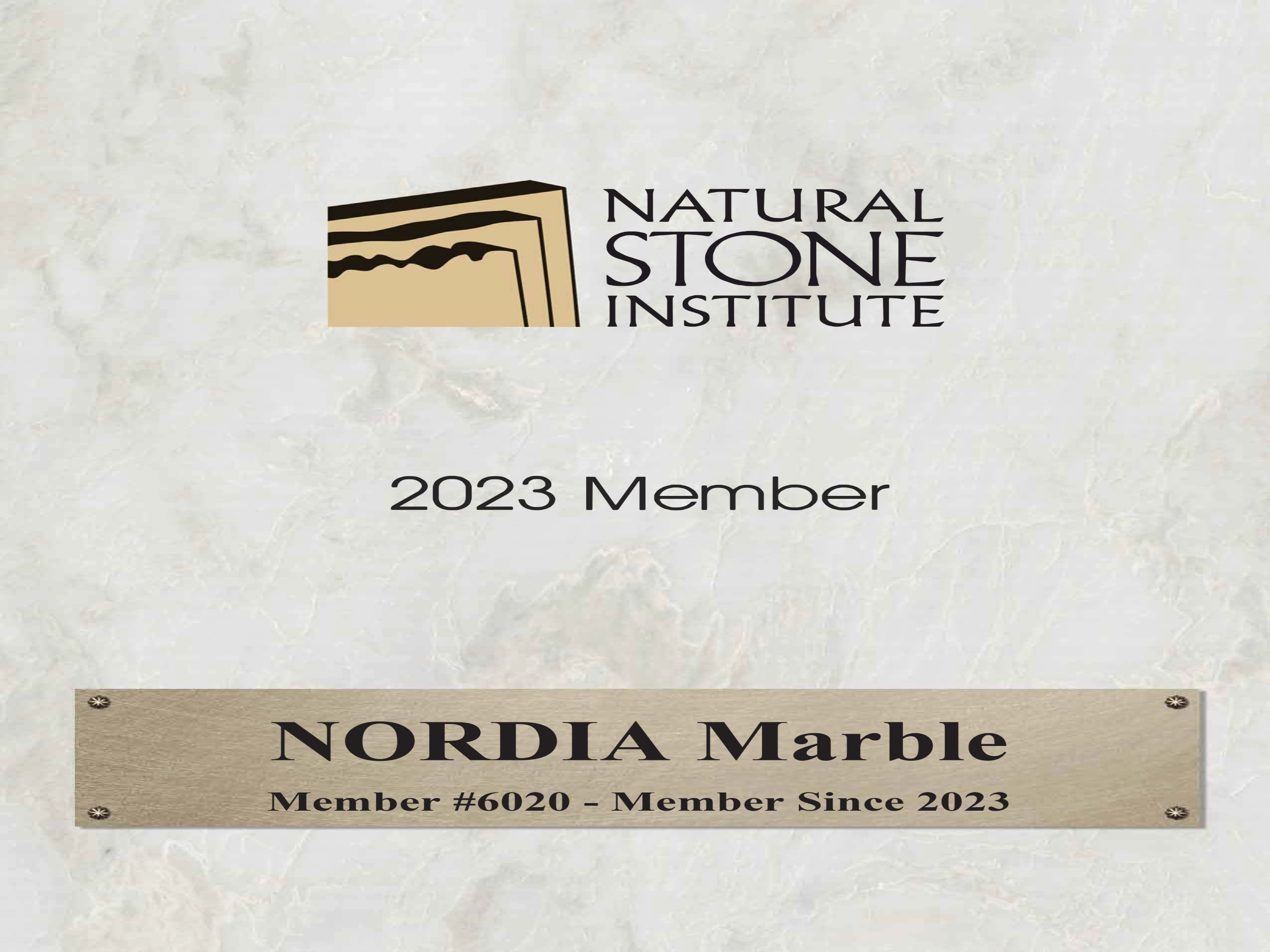 Nordia Marble member of the Natural Stone Institute